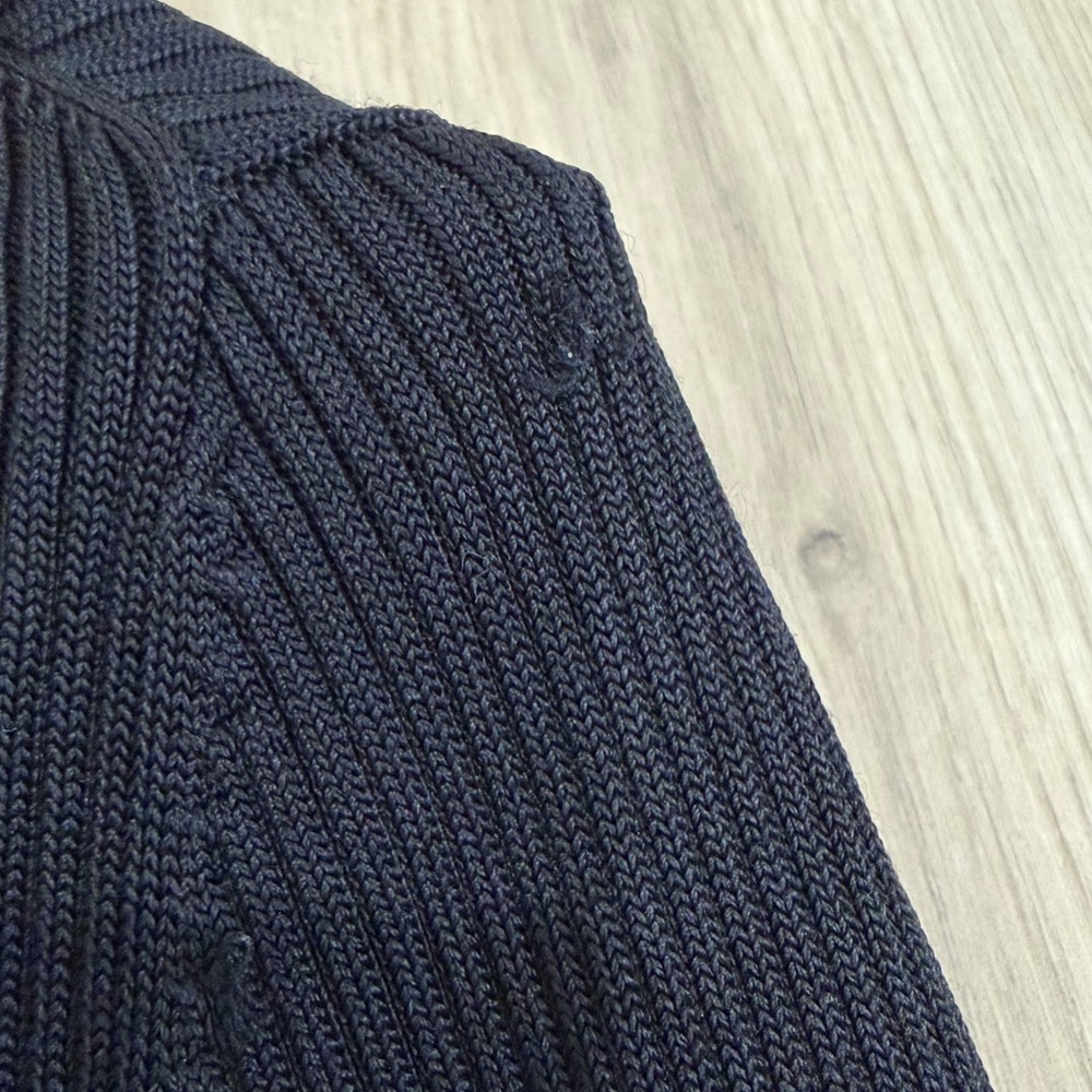 Laurèl Black Ribbed Cardigan with Button - Picture 3 of 6